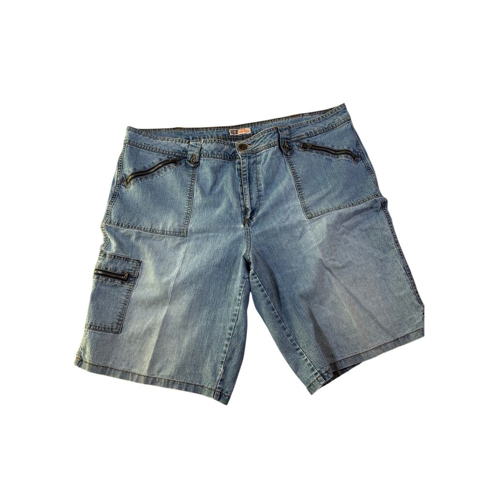 Faded Glory Women’s Plus Stretch Denim Jean Cargo Shorts